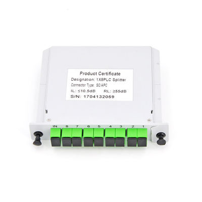 低いPDL Divisor De Fibraを挿入するモジュラー繊維光学PLCのディバイダー1x8