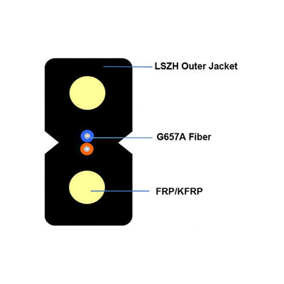 12の中心の装甲光ファイバケーブルFTTHはLSZH G657A1を落とす